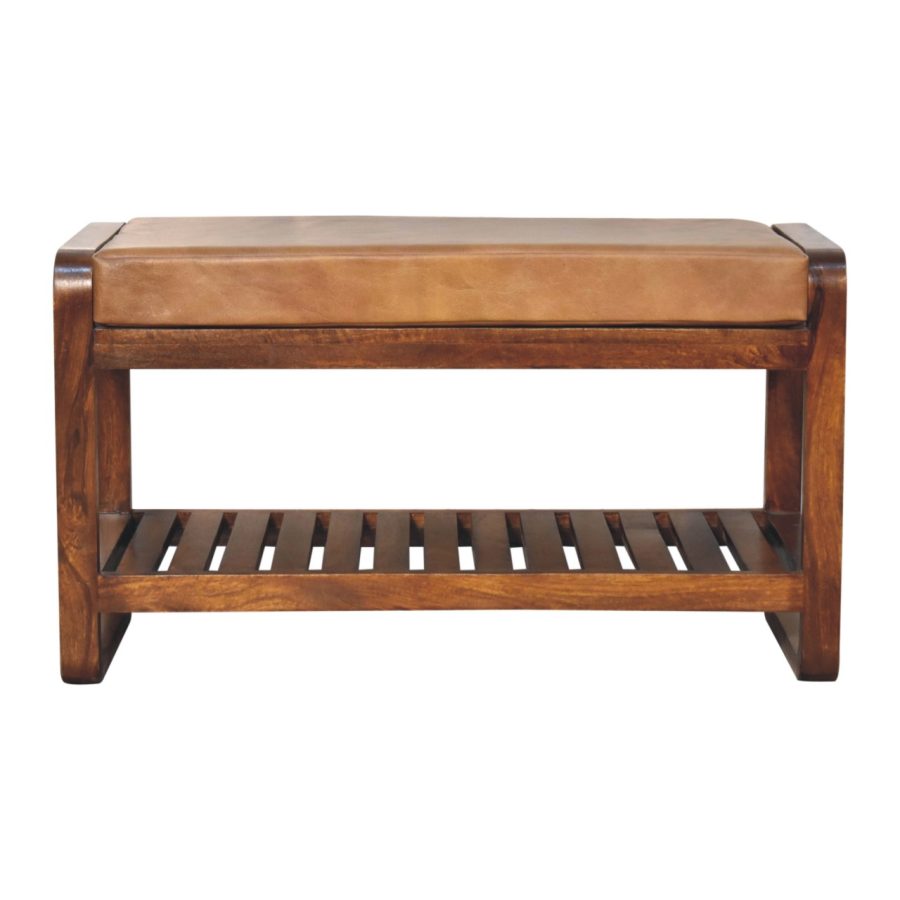 Small Buffalo Slatted Hallway Bench - Image 2